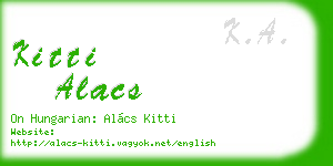 kitti alacs business card