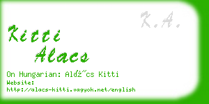 kitti alacs business card